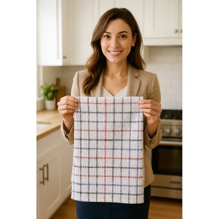 Kit 5 Panos de Copa Pano de Prato Xadrez Para Cozinha - 41x65cm Gigantes