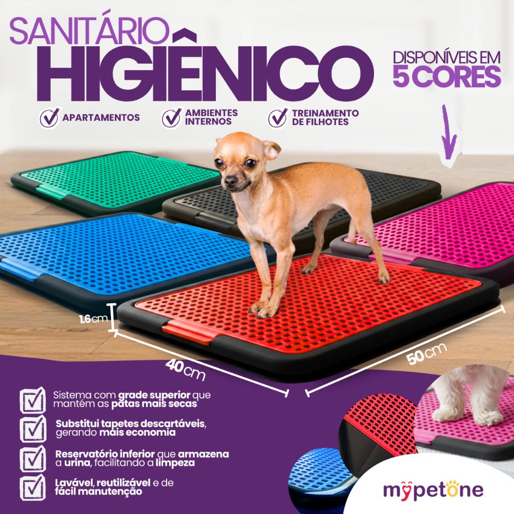 Tapete Sanitário Higiênico Lavável Educa Pet Xixi Cães Mypetone Azul Rosa Vermelho Preto ou Tiffany