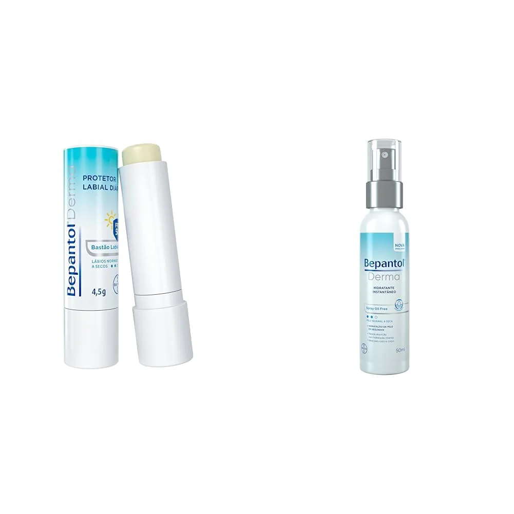 Kit Bepantol Labial FPS 50 4,5g + Hidratante Corporal e Facial Spray 50ml