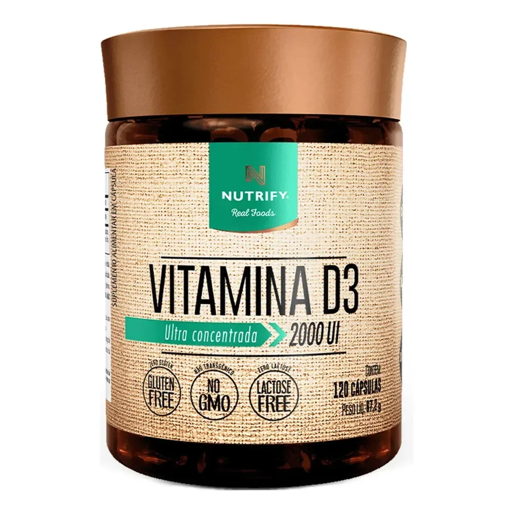 Vitamina D3 2.000 Ui 120 Cápsulas Nutrify Sem Sabores