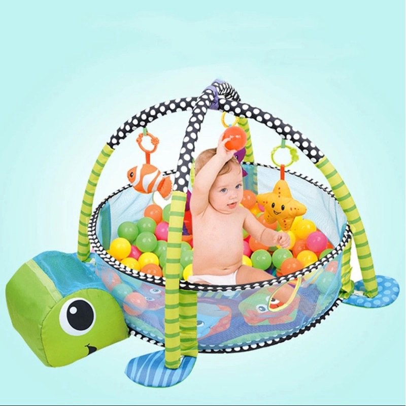 Tapete de Atividades Infantil Ginásio com Bolinhas Tartaruga