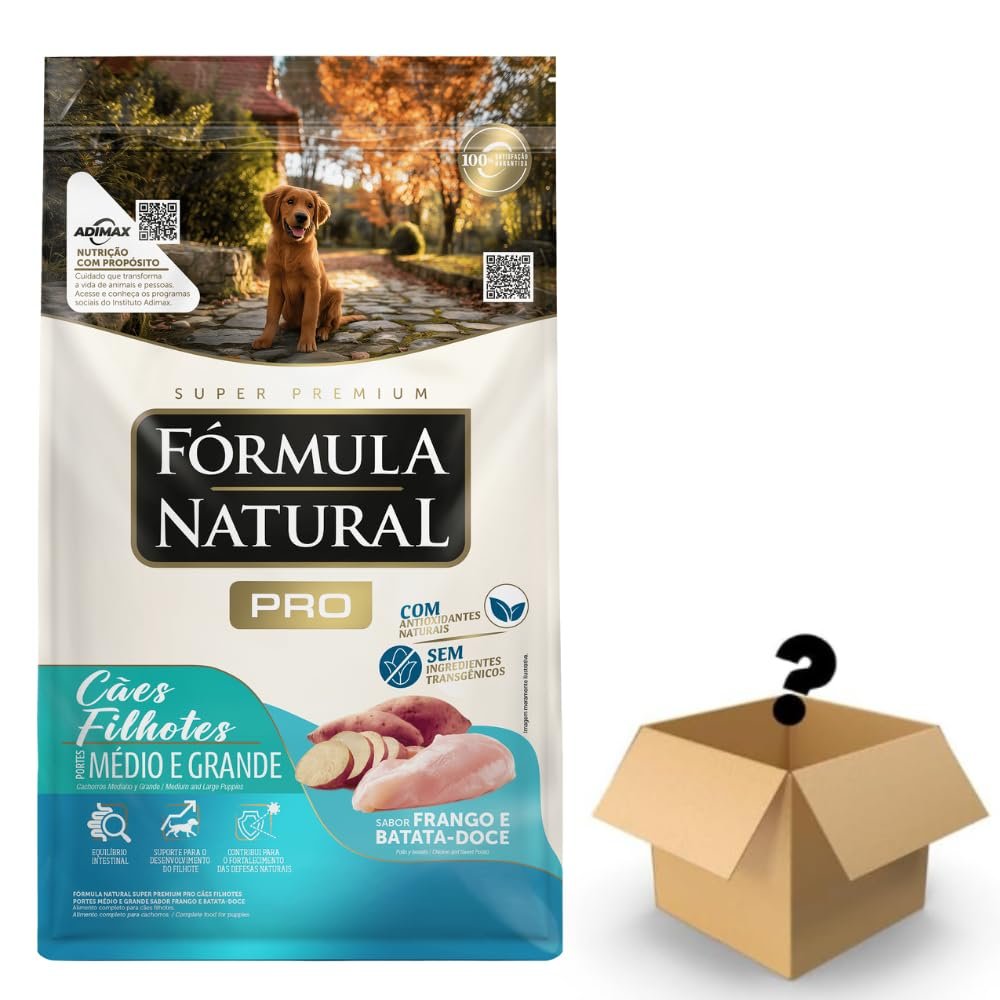 Racao Formula Natural Pro Caes Filhotes Racas Med/Grd 15Kg + Surpresa
