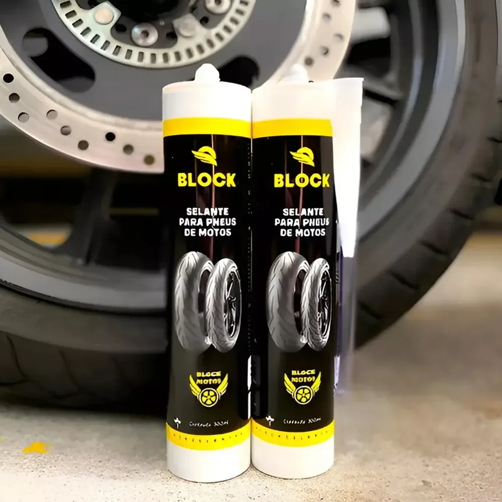 Selante Para Pneu De Motos 2 Frascos Block Motos 300 Ml