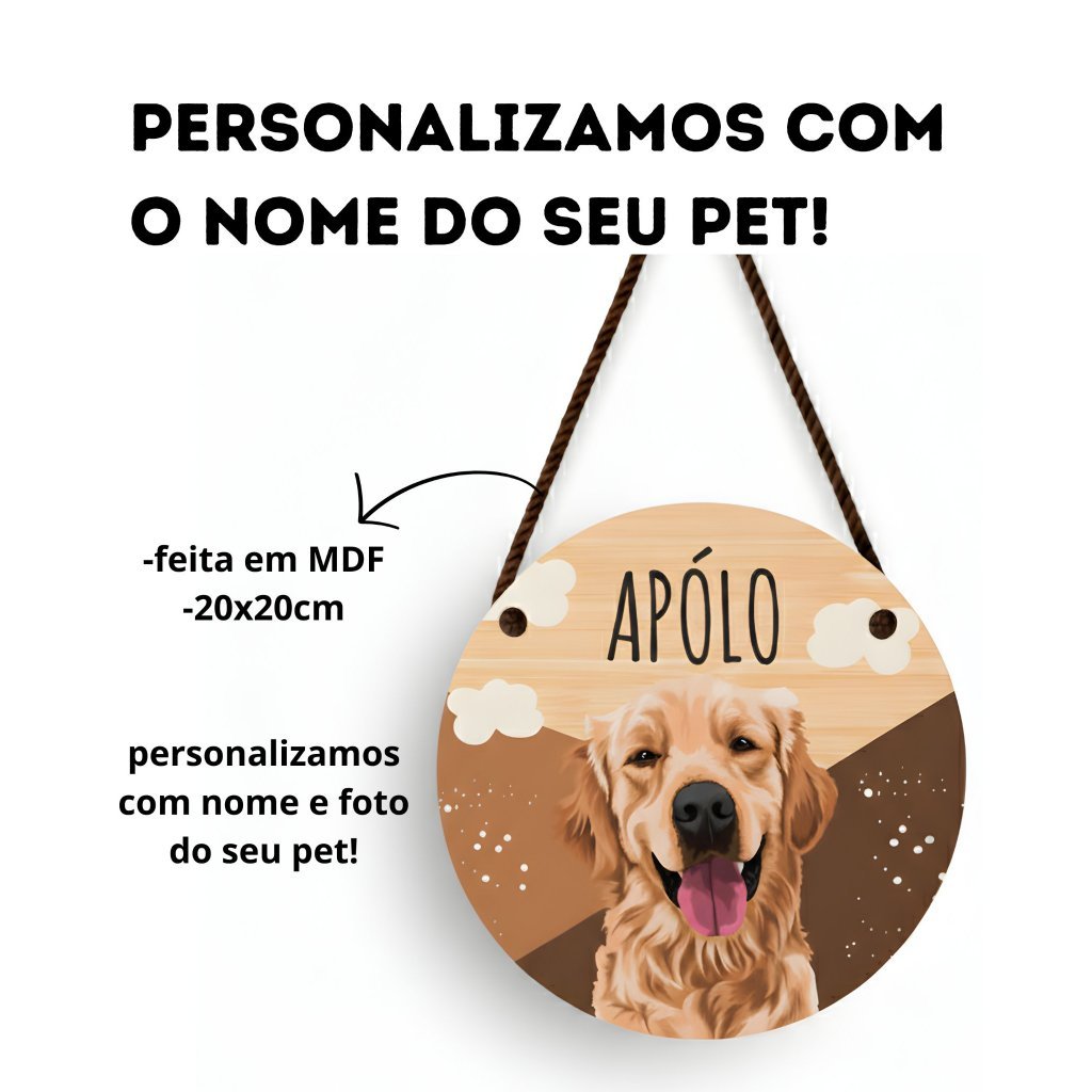 Placa decorativa Para Pets Animais Porta Decorativo Personalizado c/Nome e Foto Do seu Pet- MDF Placa Personalizada