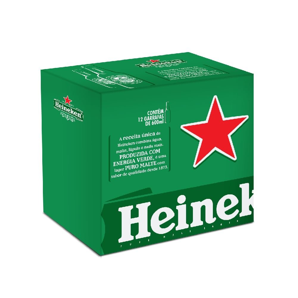 Cerveja Heineken Garrafa 600ml - Pack com 12 unidades