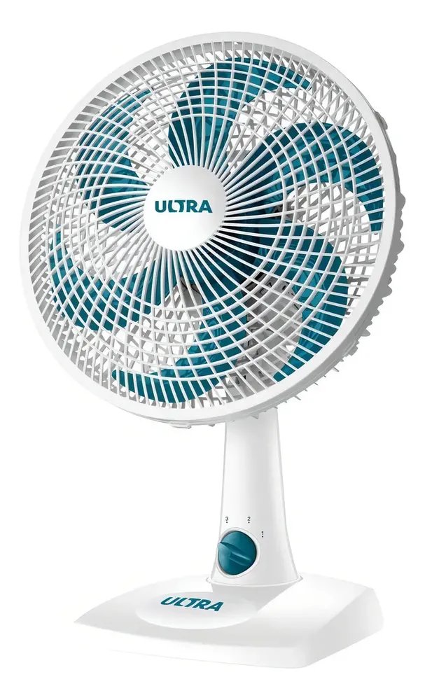 Ventilador De Mesa 30cm Ultra Branco/azul - V-30-6p Mondial Estrutura Branco Pás Azul-petróleo Diâmetro 30 cm Quantidade de pás 6
