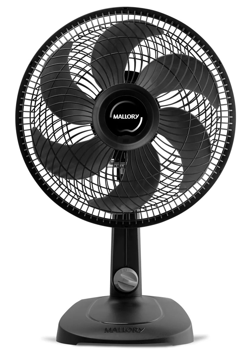 Ventilador de Mesa Mallory Turbo Compact 30 cm, Silencioso, Hélice de 6 pás, Grade Especial em Sistema TS, Máxima Vazão e Mínimo Ruído -127V