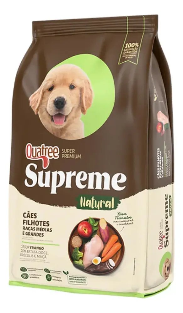 Alimento Quatree Super Premium Supreme Para Cão Filhote De Raça Média E Grande Sabor Frango E Batata Doce Em Saco De 10.1kg