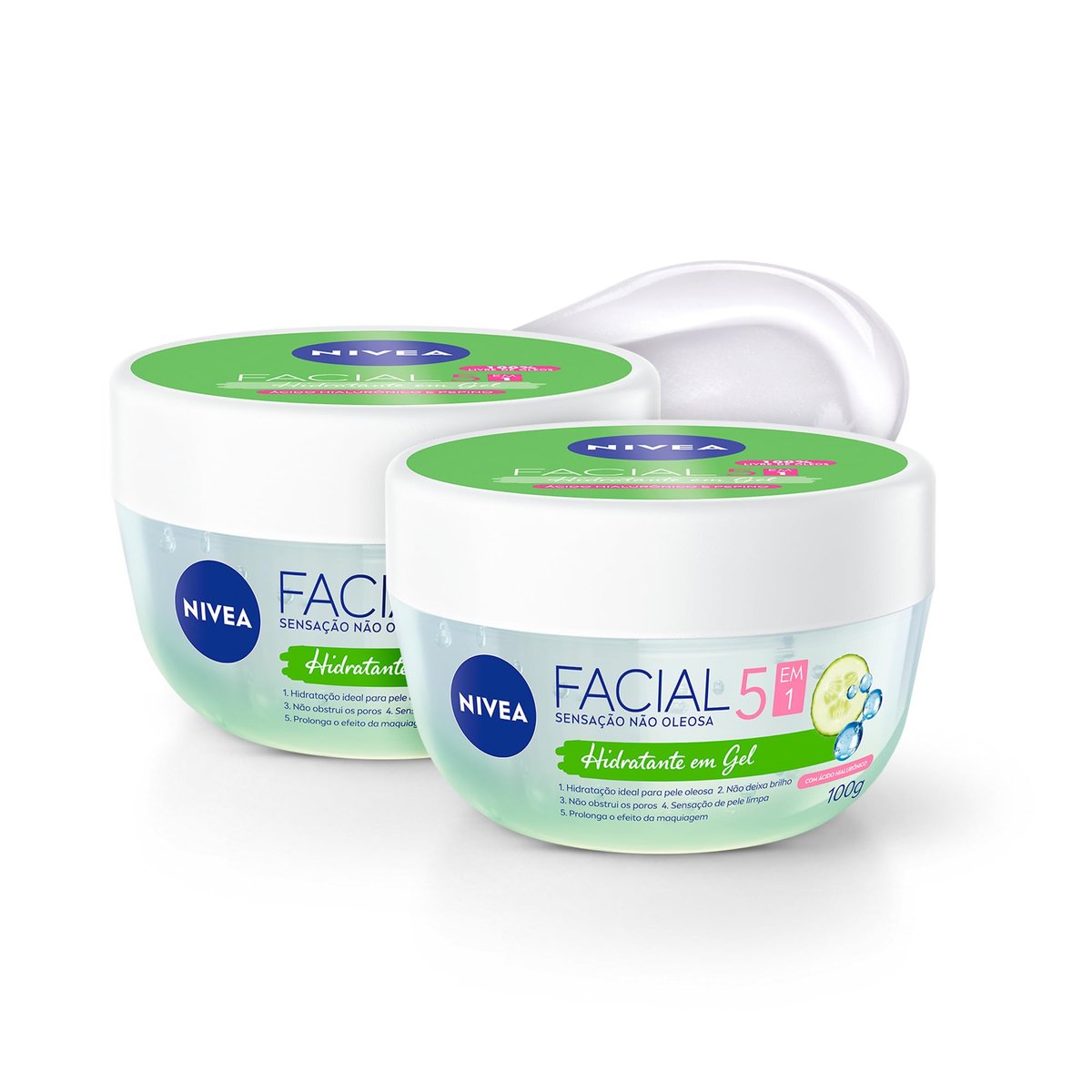 NIVEA KIT Hidratante Facial em Gel Ultraleve 100g - 2 Unidades