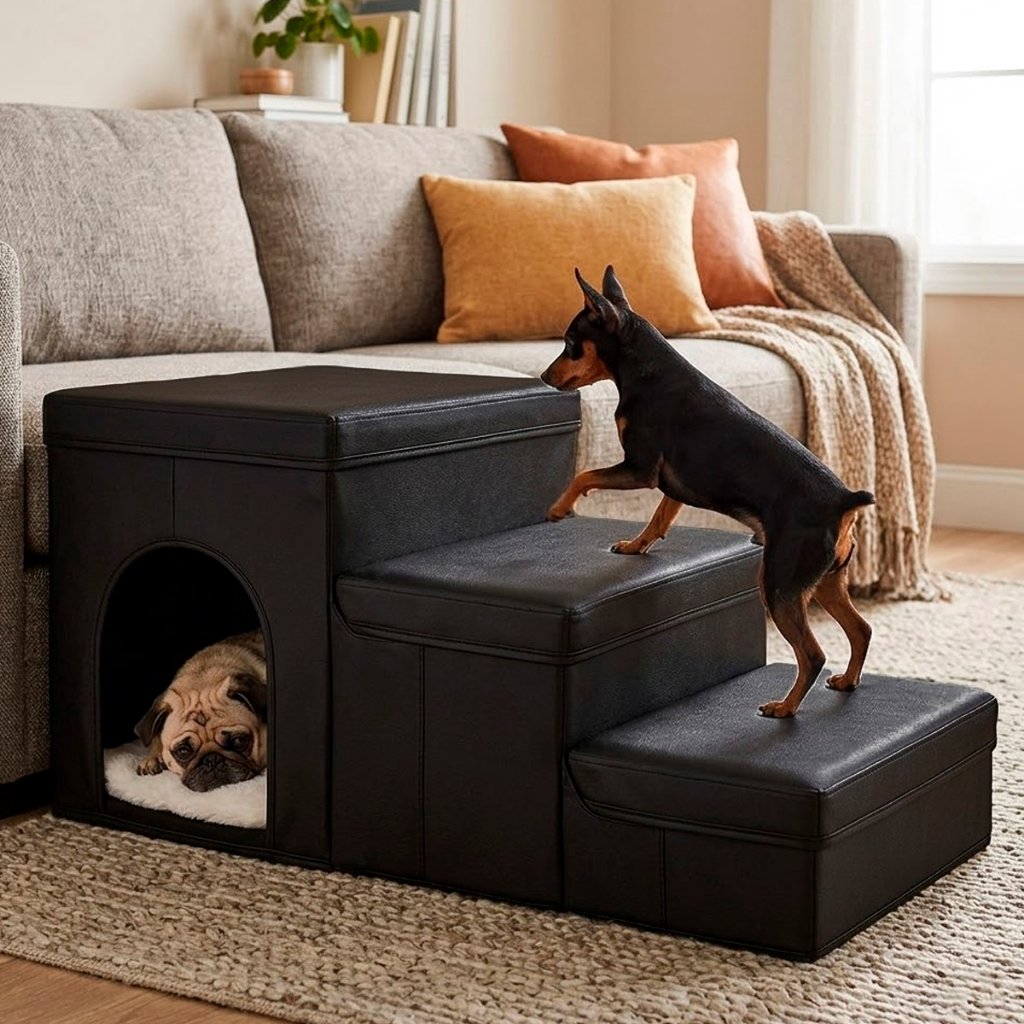 Escada Pet Escadinha 3 Degraus para Cachorro Rampa Animais de Estimação Cães