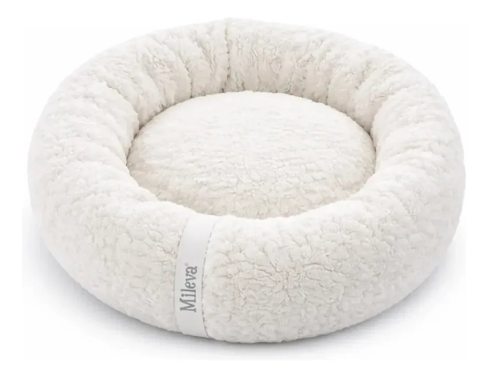 Cama De Gato Caminha Nuvem Ninho Pet Soft Redonda 50x50cm Cor Sherpa