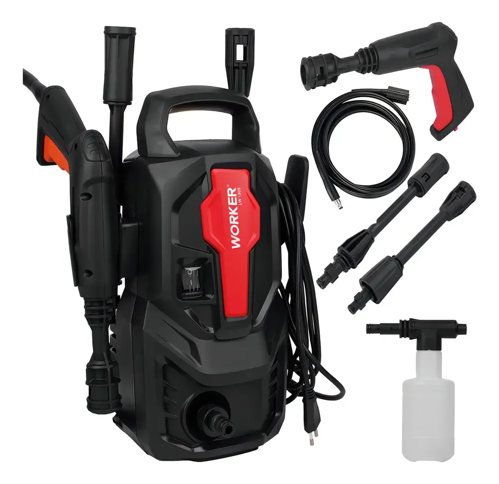 Lavadora De Alta Pressão Potente 1305lbs Kit Shampoo Worker