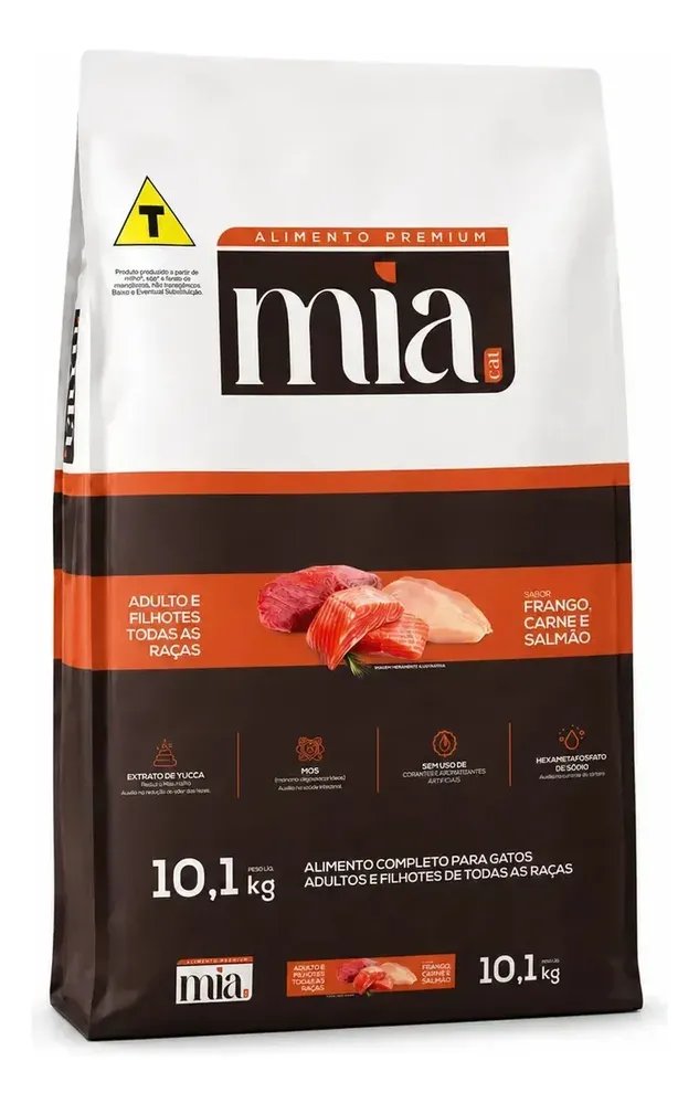 Ração Para Gato Todas As Idades Adulto E Filhote 10,1kg Sabor Frango Carne E Salmão 27g Proteína Petistrô