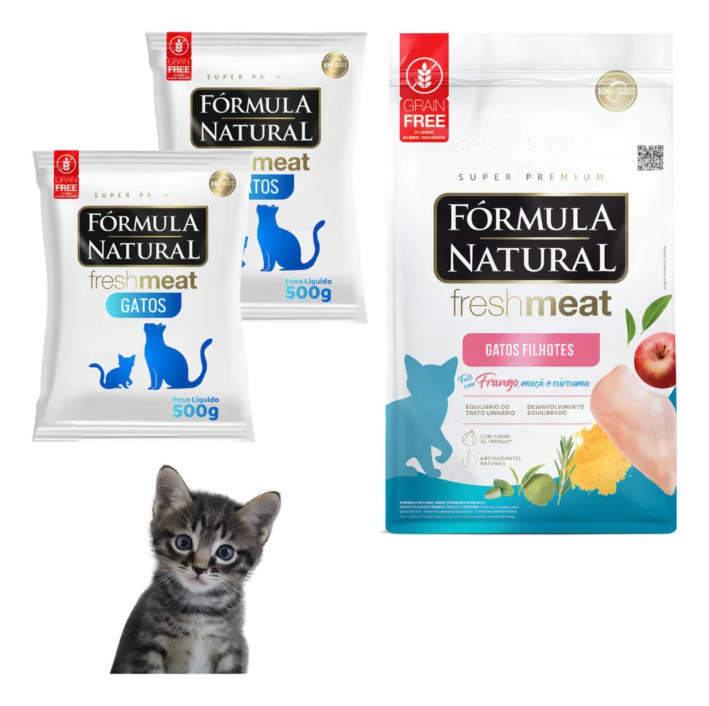 Ração Gato Filhote Frango Fórmula Natural Fresh Meat 1.1kg