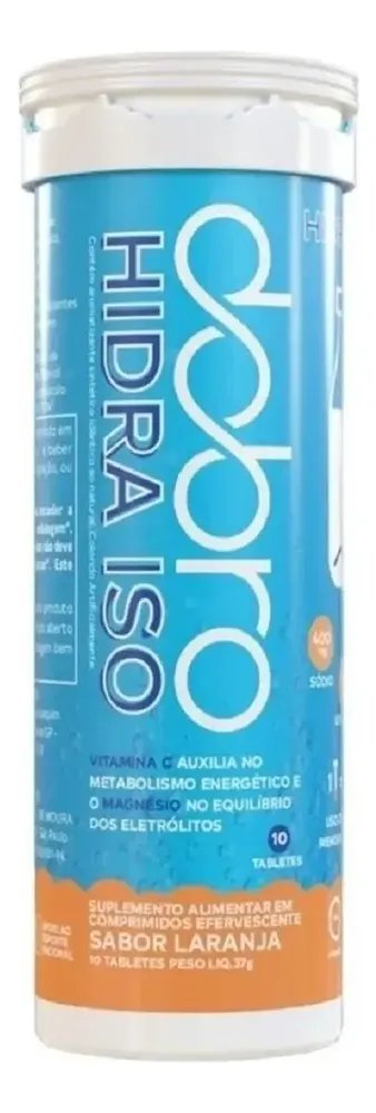 Hidra Iso Repositor Eletrolítico 10 Tabletes Dobro 37g Sabor Laranja