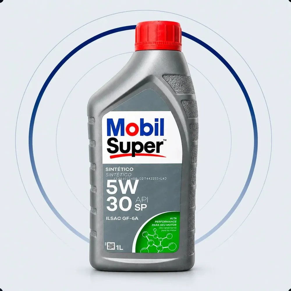 Óleo Mobil Super 5W30 Sintético API SP Para Motores Flex Gasolina Etanol e GNV Original
