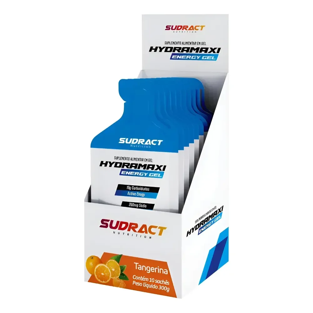 Hydramaxi Energy Gel 10 Sachês 30g Sabores - Sudract Tangerina