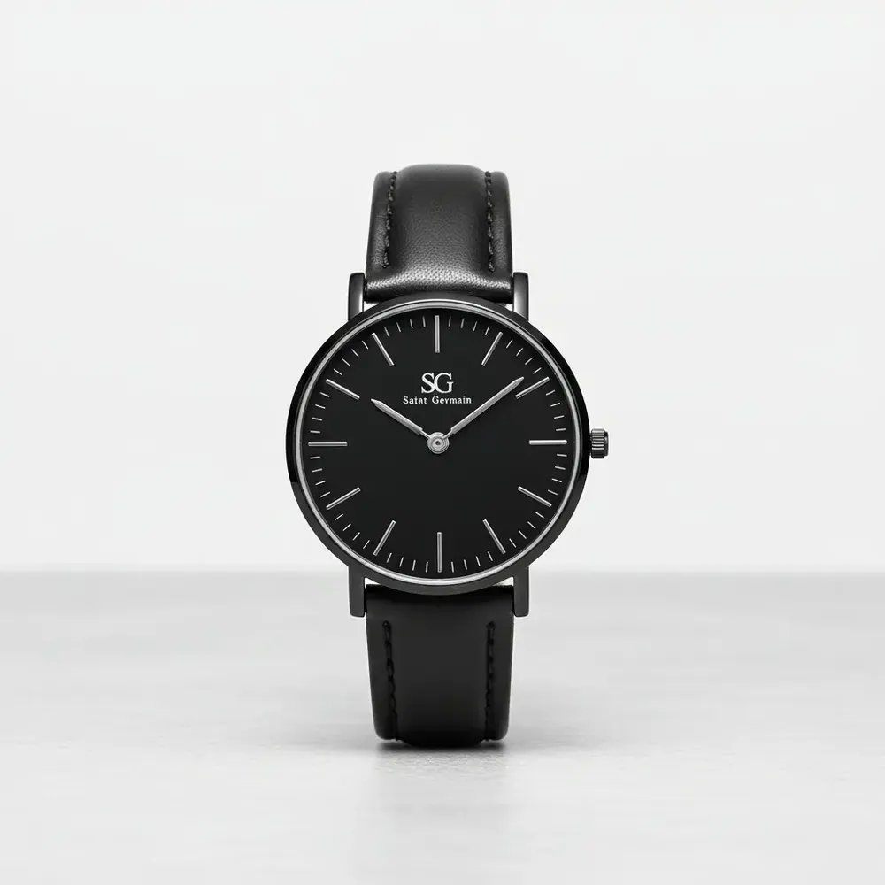 Relógio Masculino Saint Germain Murray Full Black de Couro Sintético Preto