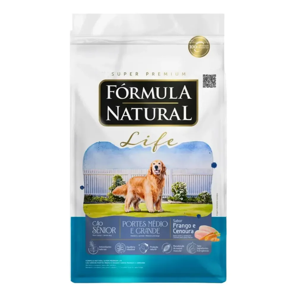 Ração Fórmula Natural Cães Sênior Raças Médias Grandes Adimax 15kg