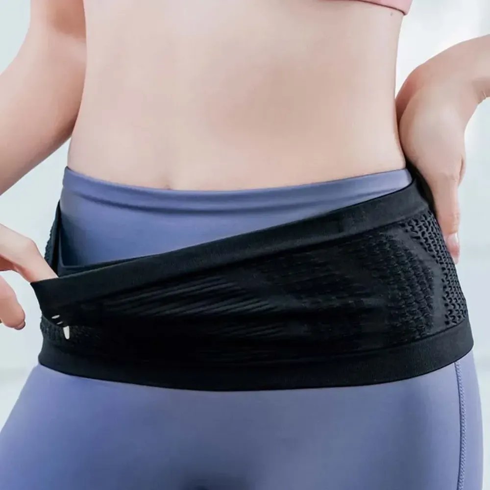Cinto De Corrida Fitness Porta Celular Bolsa Elástico Pretom Preto Gg