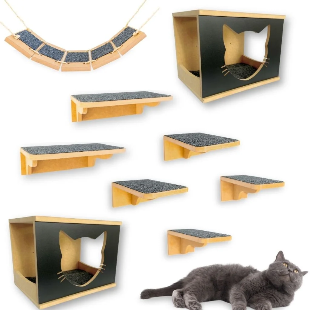 Parque Gato Reforçado Envio Montado e Parafusado Prateleira Para Gato Kit Playground Gato Seguro