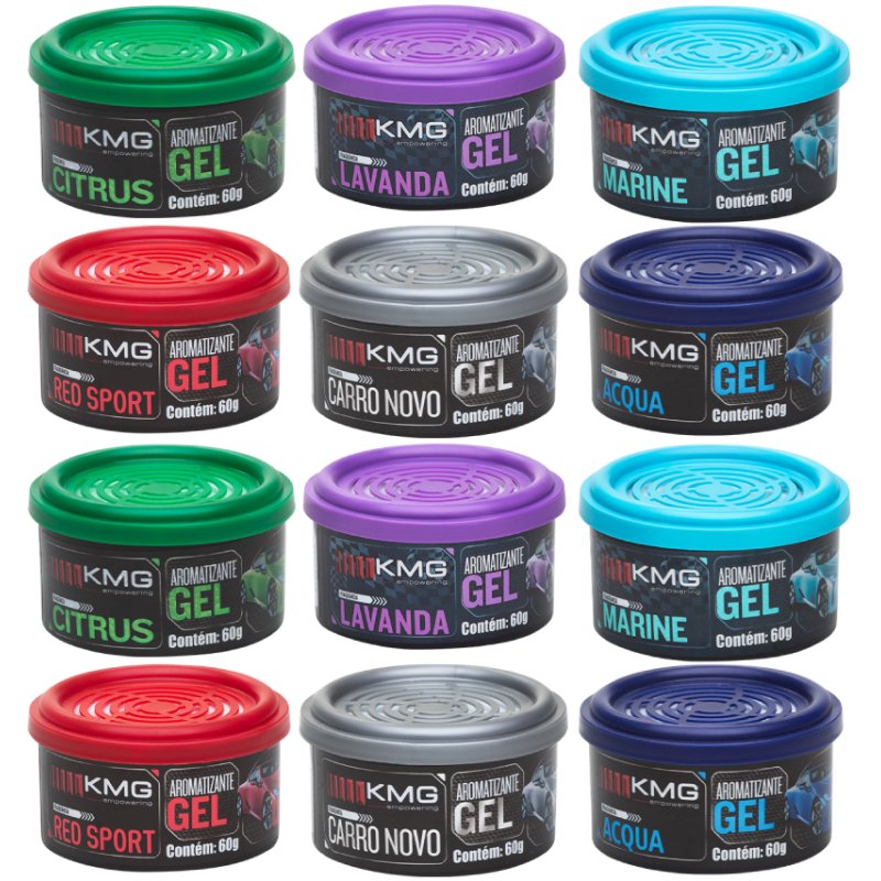 Kit Com 12 Unidades Aromatizante Para Carro Em Gel 60g