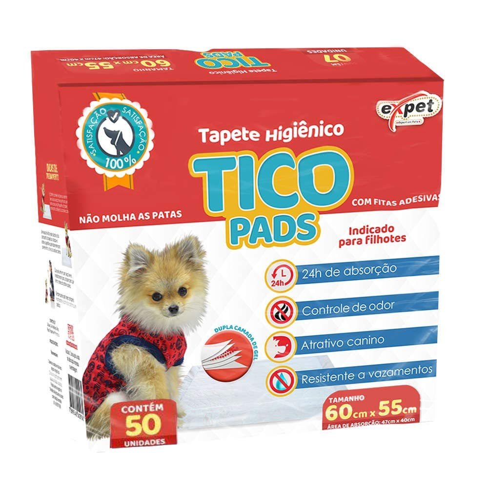 Tapete Higiênico Tico Pads 50 Unidades
