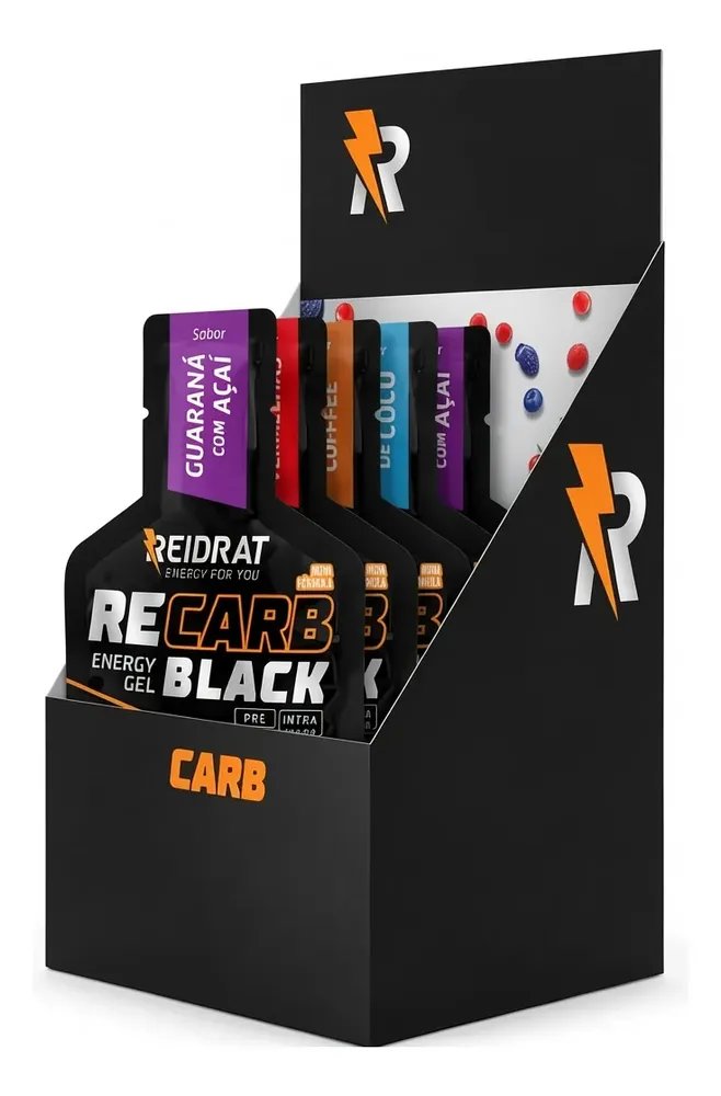 Gel Energético Recarb Black Mix Sabores Ciclismo Basquete Multisabor