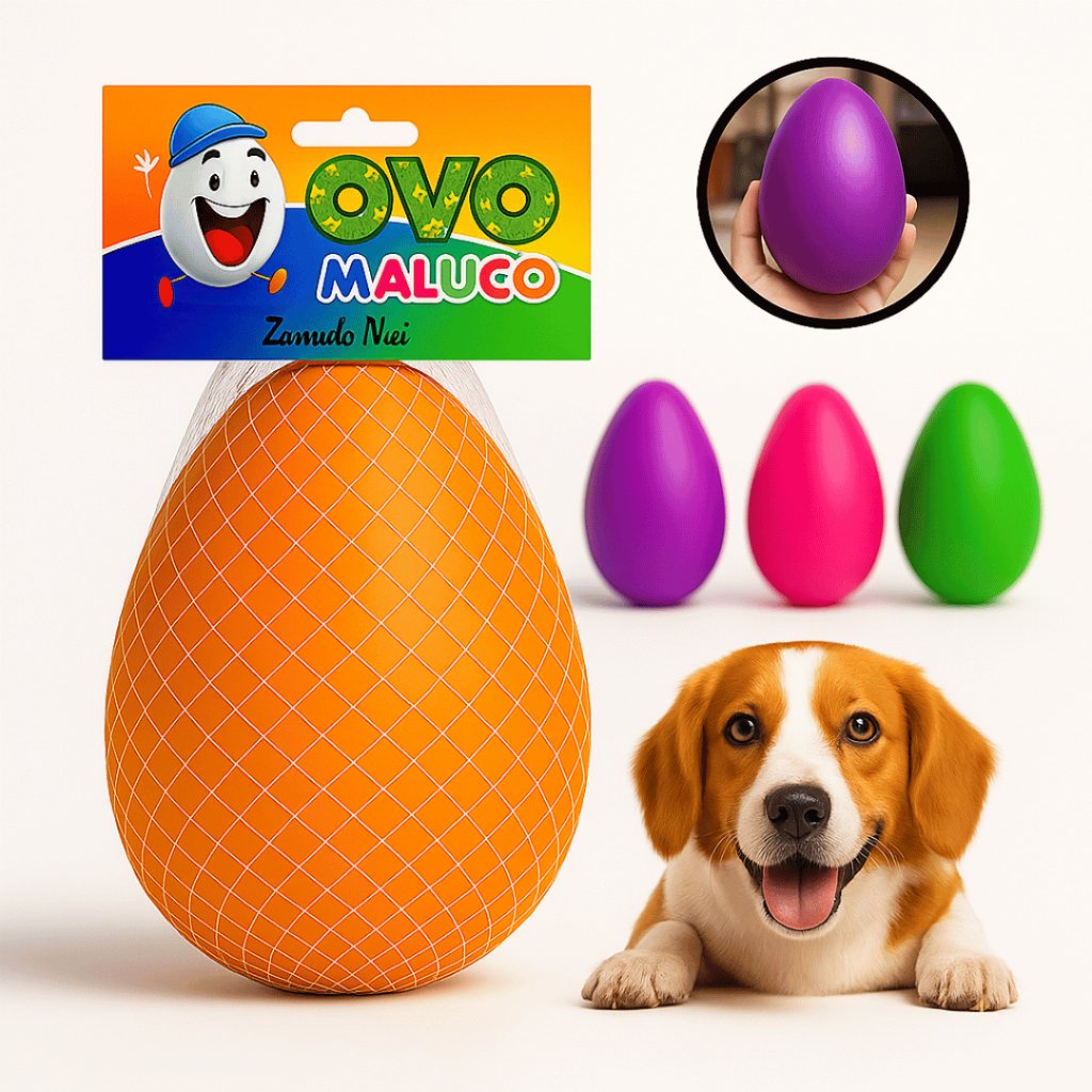 Brinquedo interativo Mordedor Cachorro Ovo Maluco