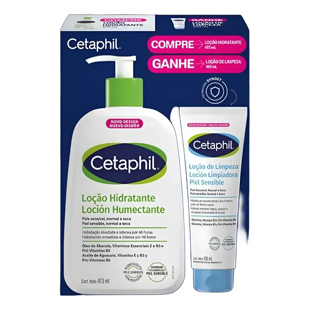 Kit Cetaphil Loção 473ml + Loção De Limpeza 100ml Sem Fragrância