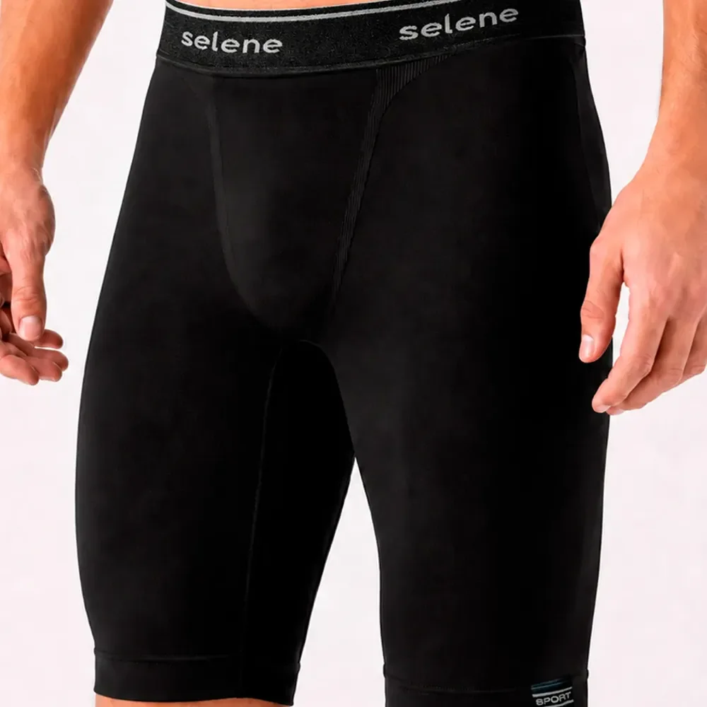 Bermuda Térmica Masculina Selene Compressão Fitness Academia Preto Liso G - 42 A 44