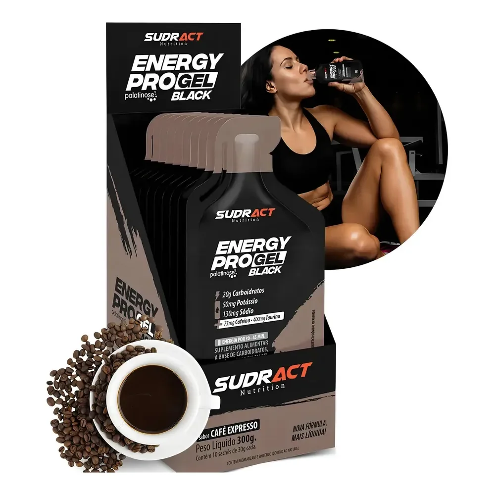 Gel Energético Sudract Energypro 10un Café Expresso Carboidrato Taurina