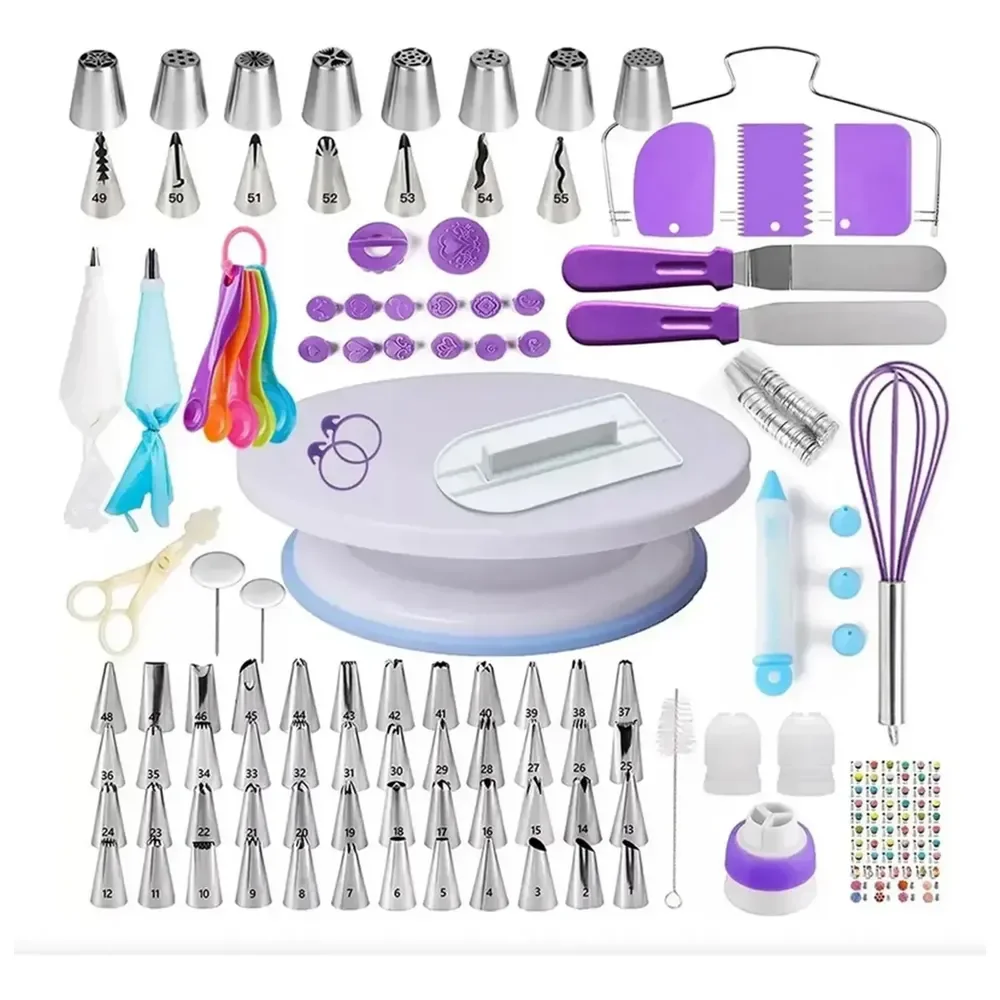 Kit Confeiteiro Profissional Completo Para Decoração De Bolos Com Bicos E Espátulas