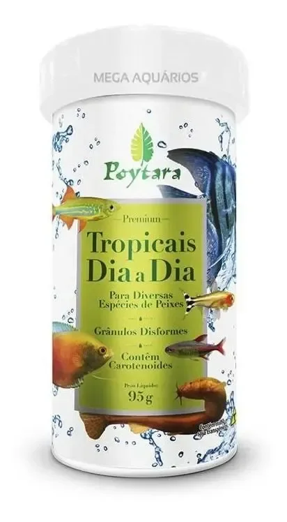Ração Poytara Tropicais Dia A Dia 95g Aquario Comunitário