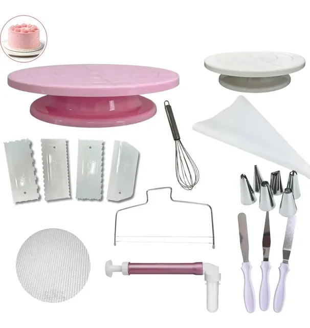 Kit Confeitaria Bailarina Espátula Bico Fue Bolo