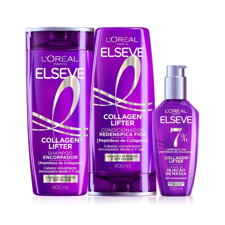 Shampoo Condicionador Sérum Elseve L'Oréal Colágeno 400ml+400ml+100ml