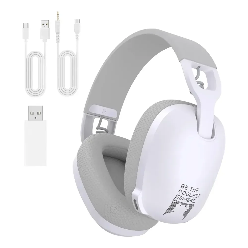 Headset Gamer Profissional Onikuma B2 Bluetooth, P3 Branco E Cinza