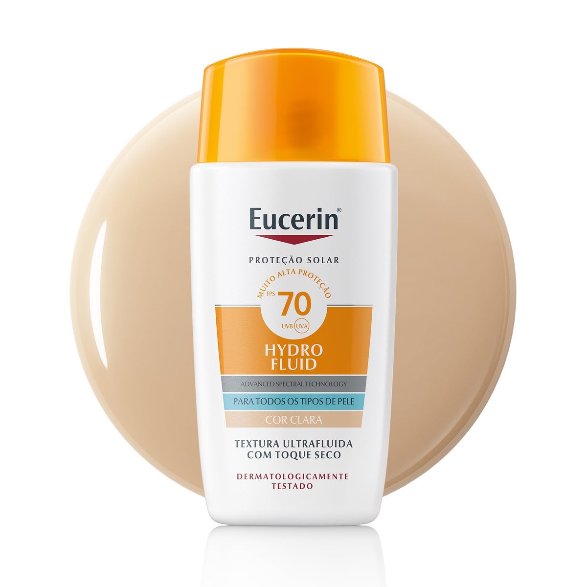 Eucerin Sun Protetor Solar Hydro Fluid Facial Cor Clara FPS70 50ml