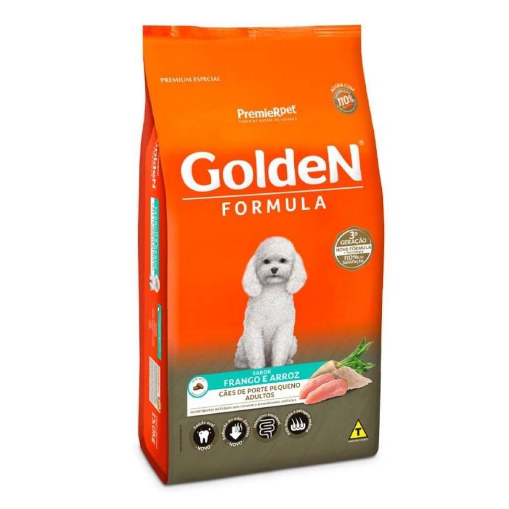 Ração Golden Formula  Cães Adultos  Raças Pequenas Frango e Arroz Mini Bits 15kg