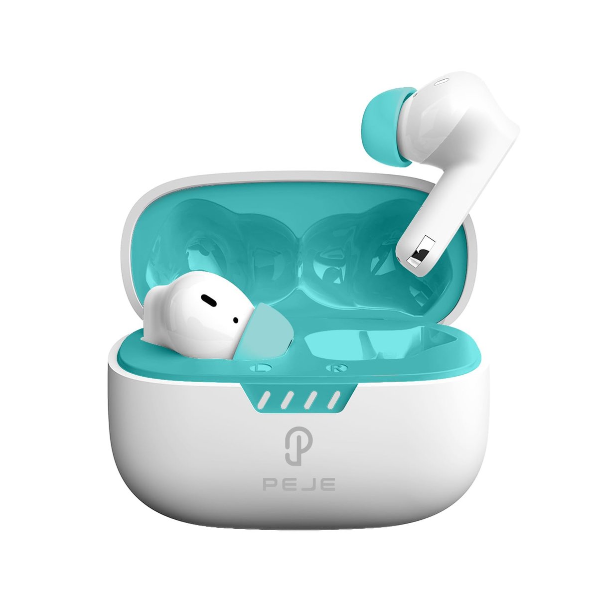 Fone Bluetooth 5.4 PEJE L11 TWS Sem Fio, Estéreo Hi-Fi, Microfone ENC, IPX4 Resistente à Água e Suor, 21H Bateria (7H + 14H Case), USB-C, Design Leve, ConexãoAuto, iPhone e Android （Branco）