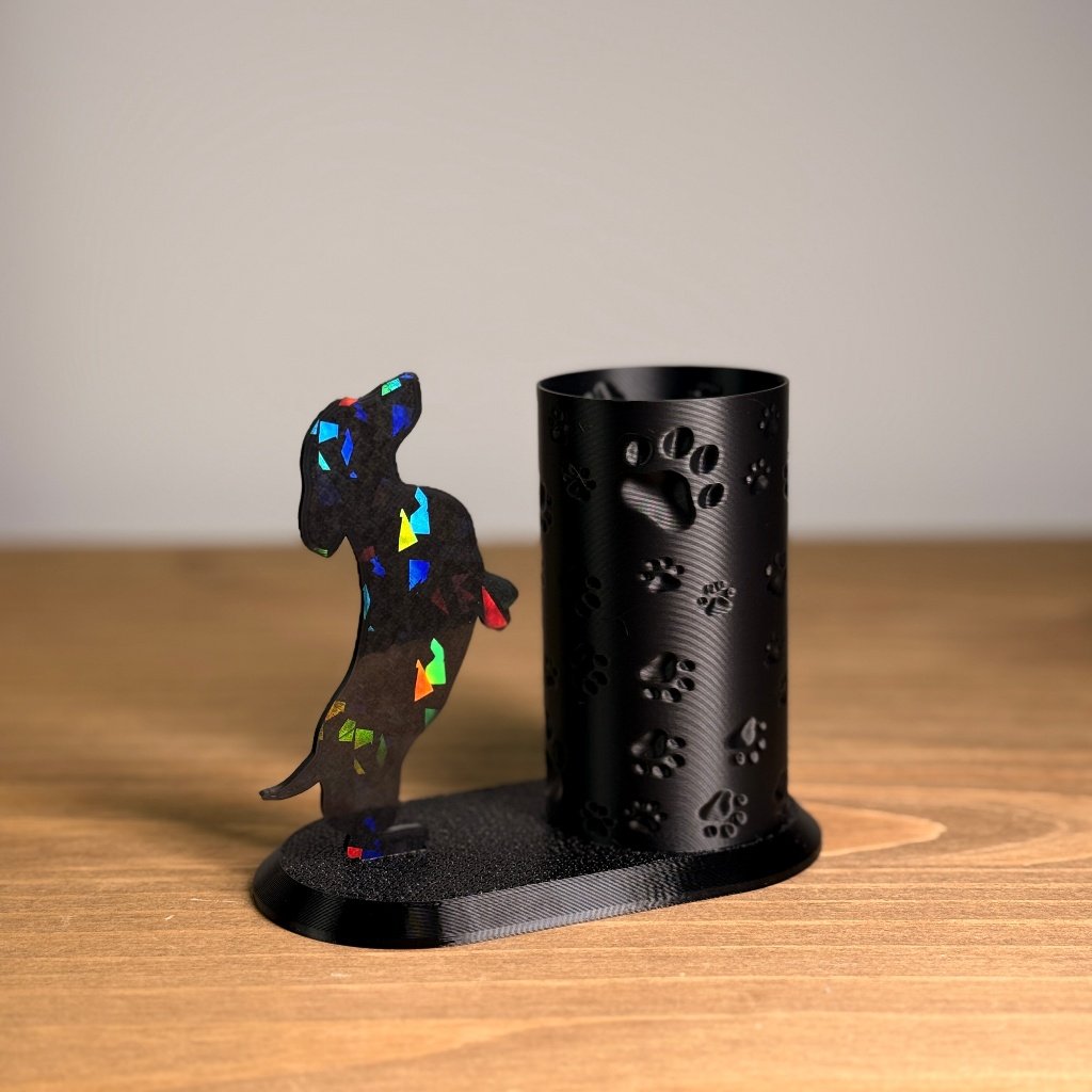 Decoração Dachshund (Salsichinha) – Porta-Canetas ou Enfeite de Parede para Escritório