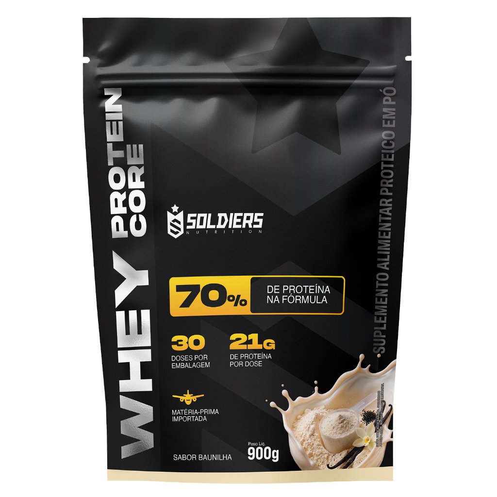 Whey Core 70% de Proteína Concentrada -   900g - Soldiers Nutrition