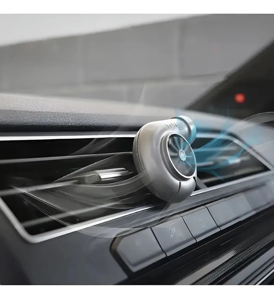 Aromatizante Automotivo De Turbina Que Gira Universal Cor Cinza Fragrância wooden amadeirado malbec