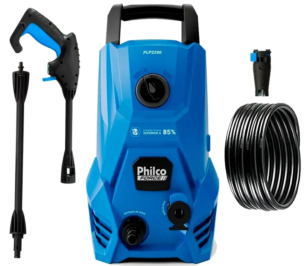 Lavadora De Alta Pressão Jato Compacta Philco Plp2200 1300w 1300 Psi/libras 312l/h Lança Regulável 127v