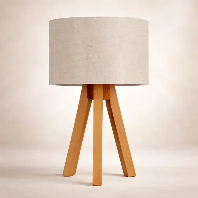 Abajur Luxo Sala Bancada Mesa Canto Cômoda Madeira Moderna