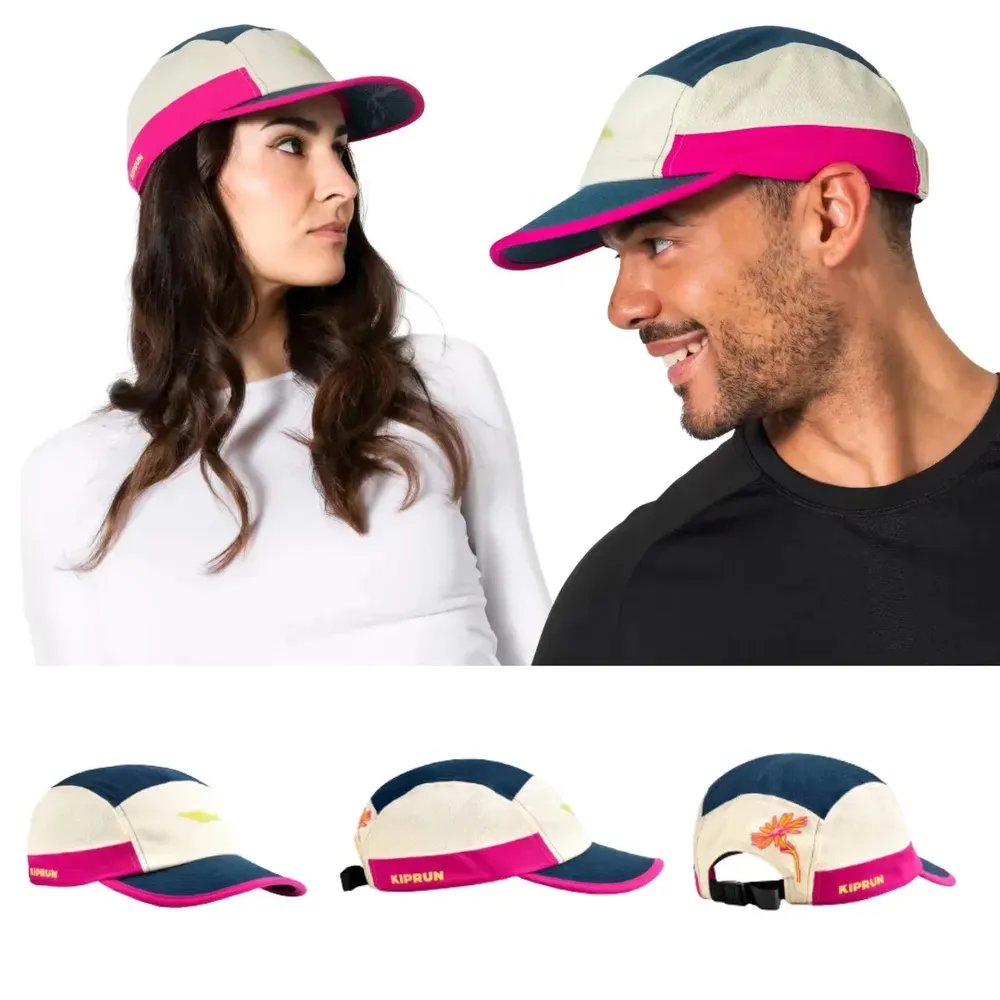 Boné de Corrida Adulto Unissex 5 Painéis Kiprun Azul Marinho Pink