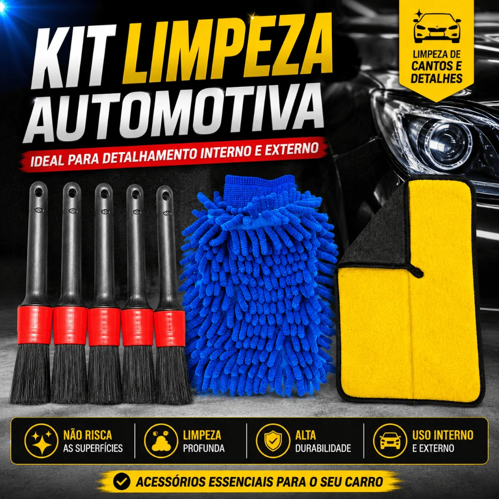Kit Limpeza Automotiva Detalhamento Veicular Completo