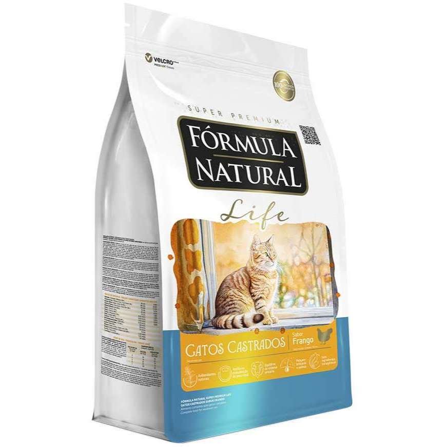 Ração Seca Fórmula Natural Life Sabor Frango para Gatos Adultos Castrados 10.1 kg