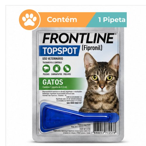Frontline Top Spot 01kg a 10kg 0,5ml 1 Dose Antipulgas Para Gatos