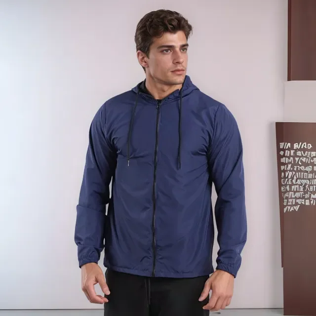 Jaqueta Corta Vento Masculina Impermeável Liso Capuz Premium